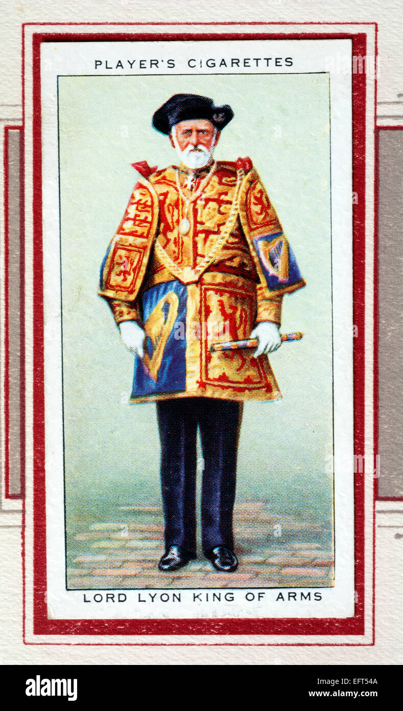 Player`s cigarette card - Lord Lyon King of Arms. Stock Photo